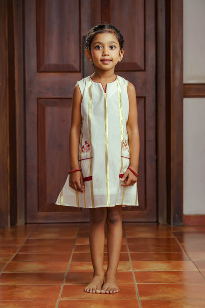 Offwhite A Line Dress with Thechipoov Print
