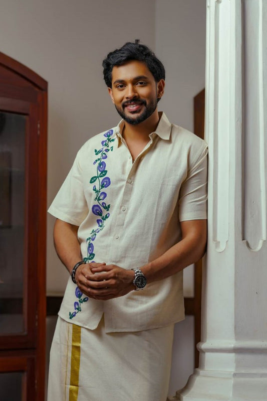 Shangupushppam Handblock Print Shirt