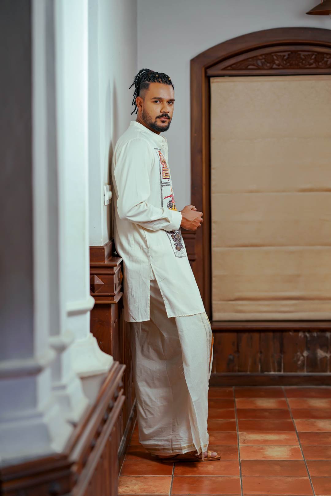 Offwhite Kurtha with Artforms Print