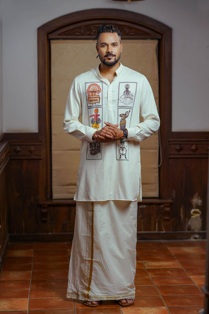 Offwhite Kurtha with Artforms Print