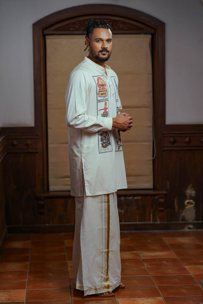 Offwhite Kurtha with Artforms Print