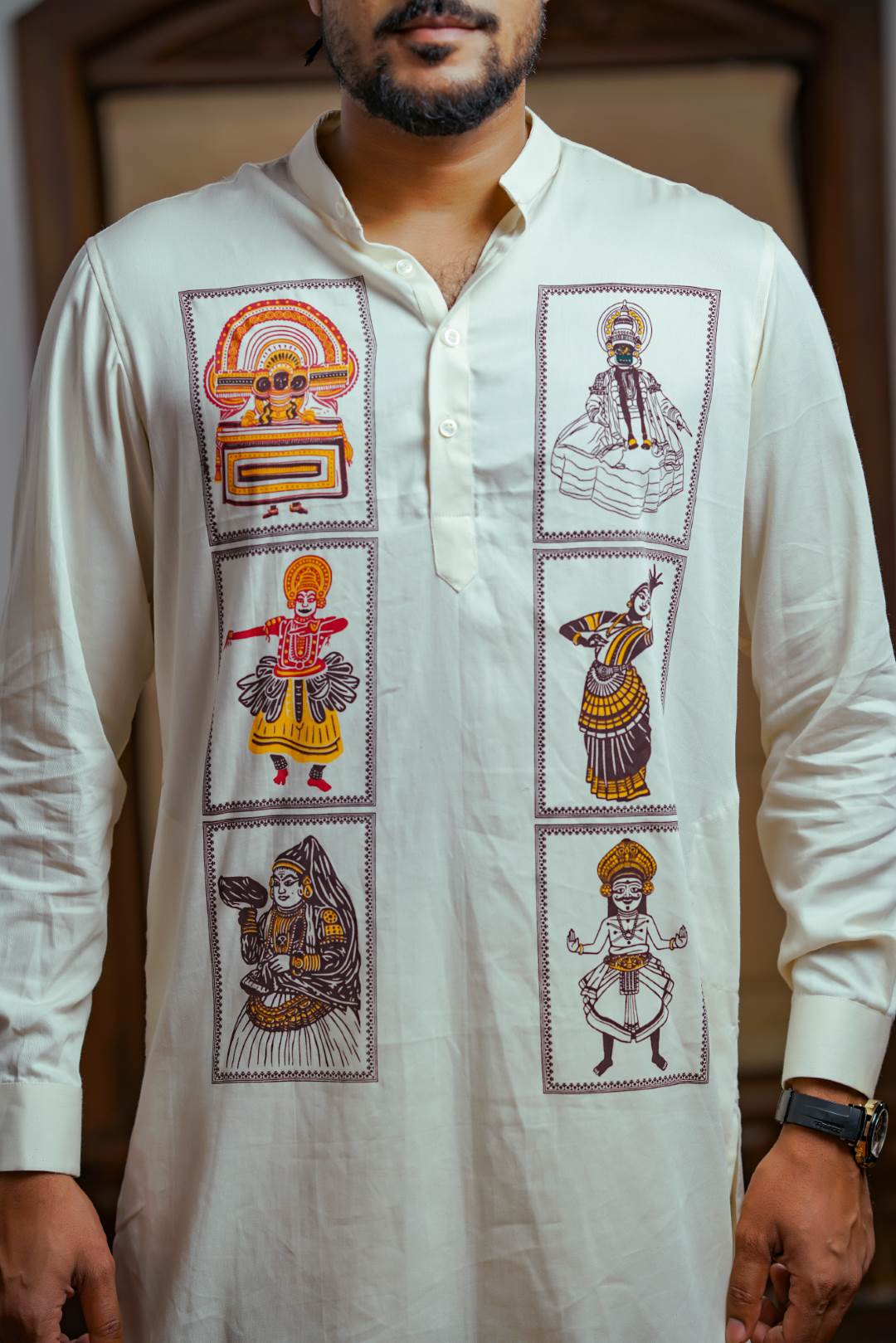 Offwhite Kurtha with Artforms Print