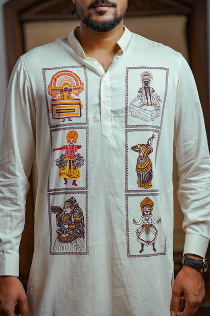 Offwhite Kurtha with Artforms Print