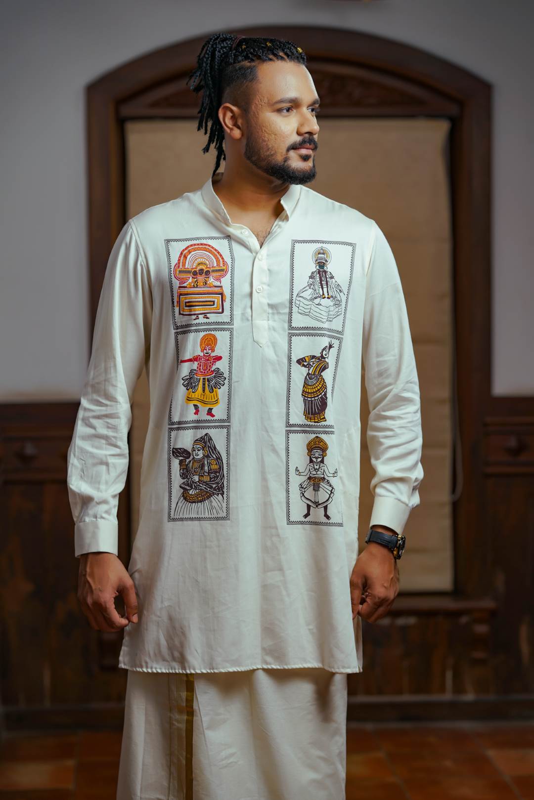 Offwhite Kurtha with Artforms Print