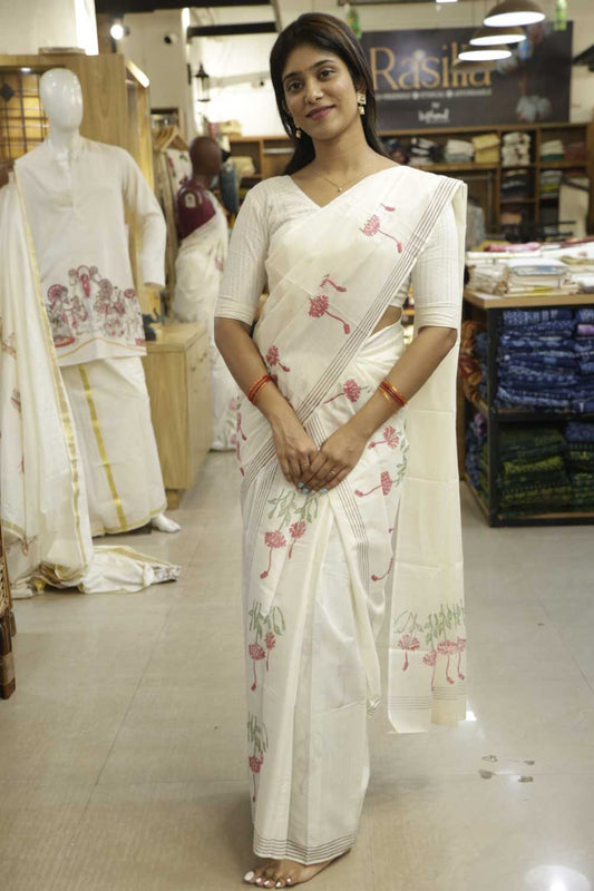 Hibiscus Print Set Mundu