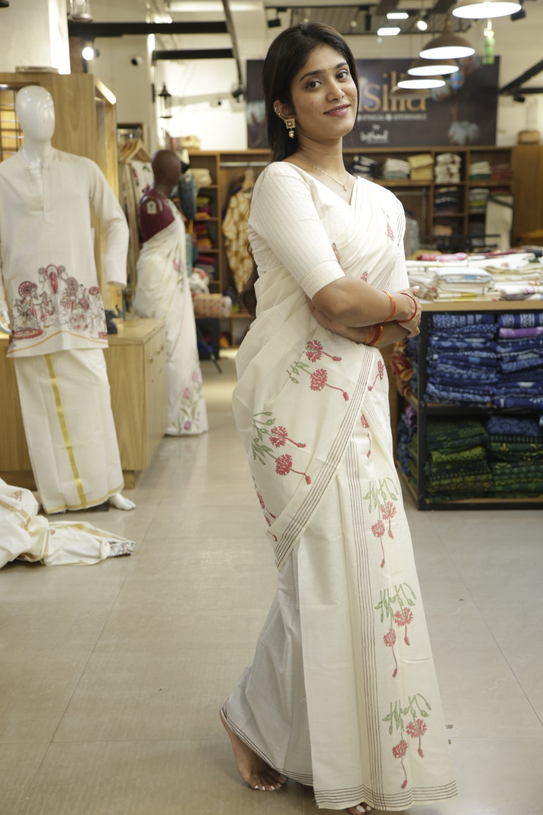 Hibiscus Print Set Mundu