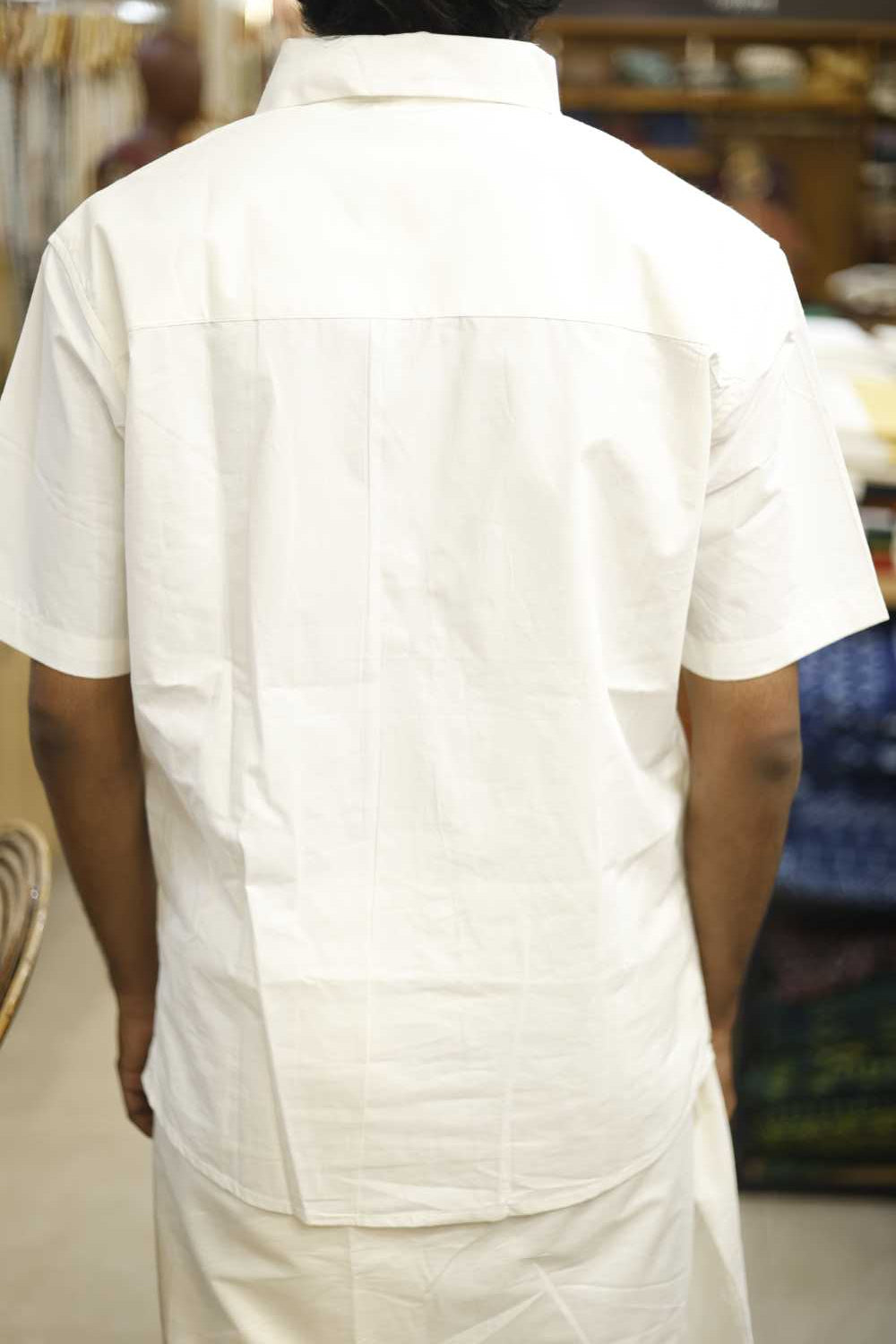 Offwhite Shirt with Stripes & Onam Prints