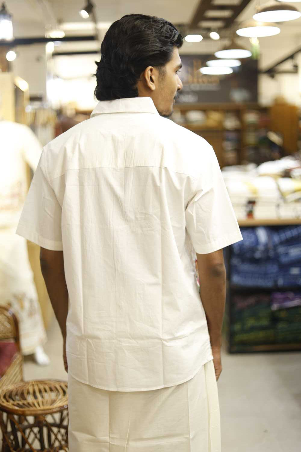 Offwhite Shirt with Krishnan & Radha Print
