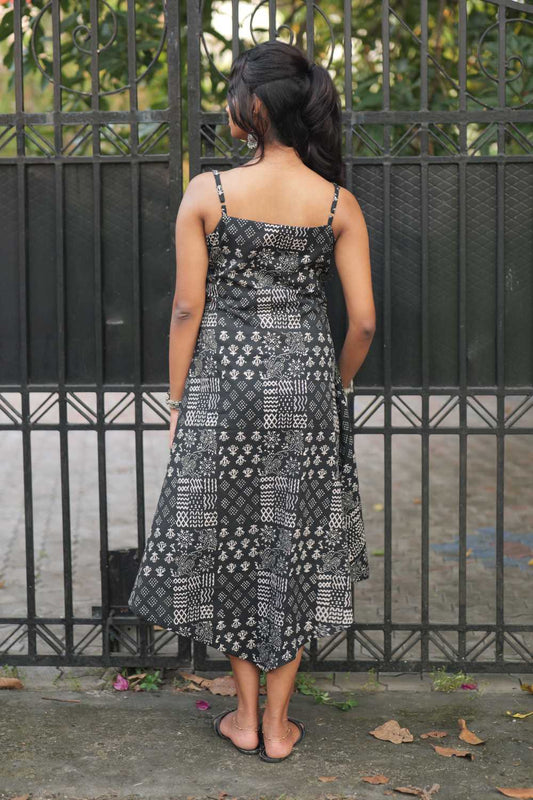 Bagru Printed Black Dress