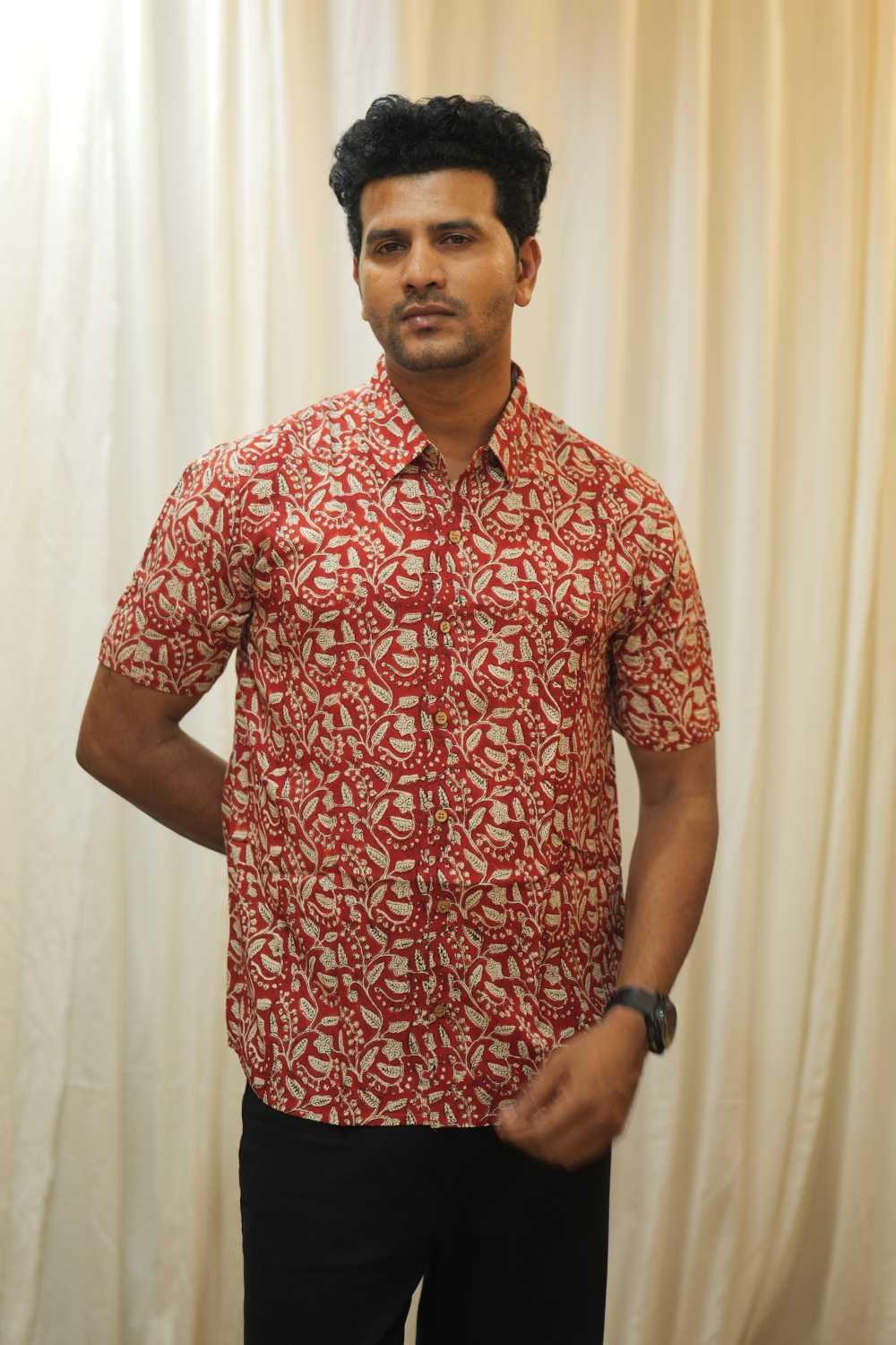 Red Base Printed Shirt