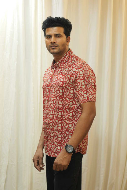 Red Base Printed Shirt
