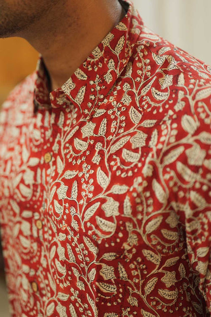 Red Base Printed Shirt