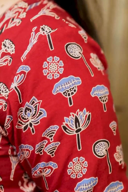 Red Godets Dress