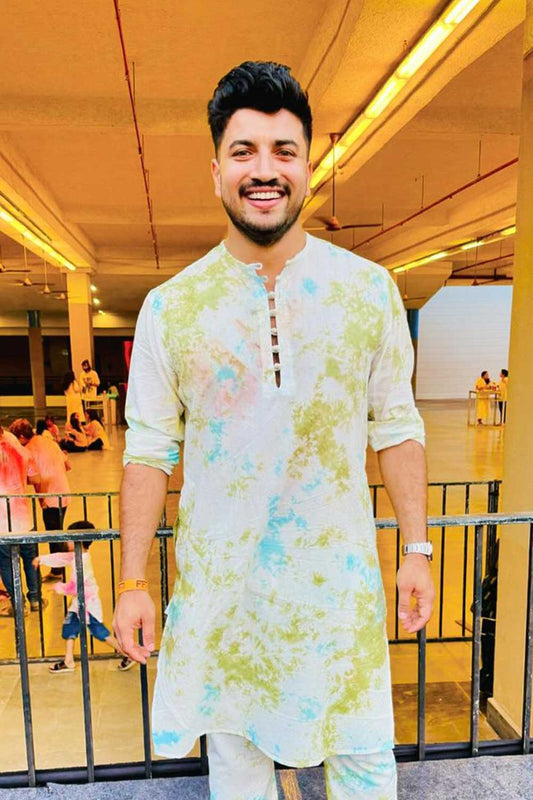 Blue-Green Shibori Kurta