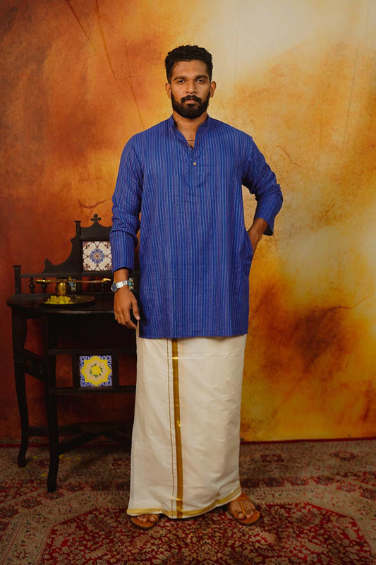 Kantha Blue Long Kurta