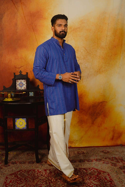 Kantha Blue Long Kurta