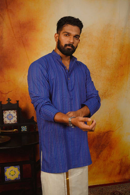 Kantha Blue Long Kurta