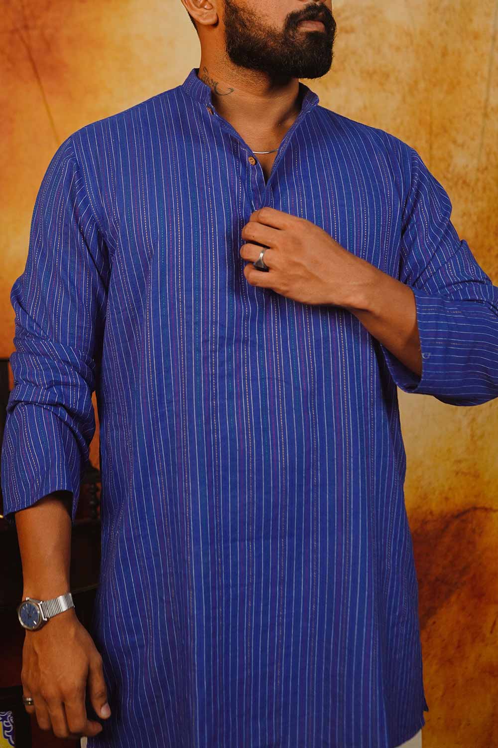 Kantha Blue Long Kurta