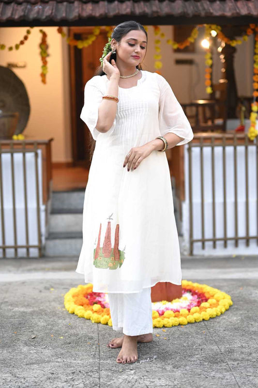 Onathappan Print Aline Kurti