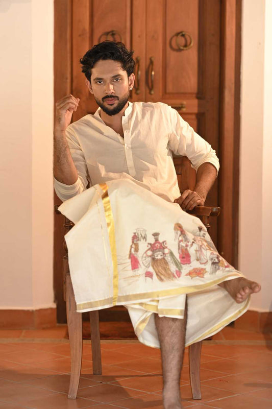 Onapottan Printed Dhothi