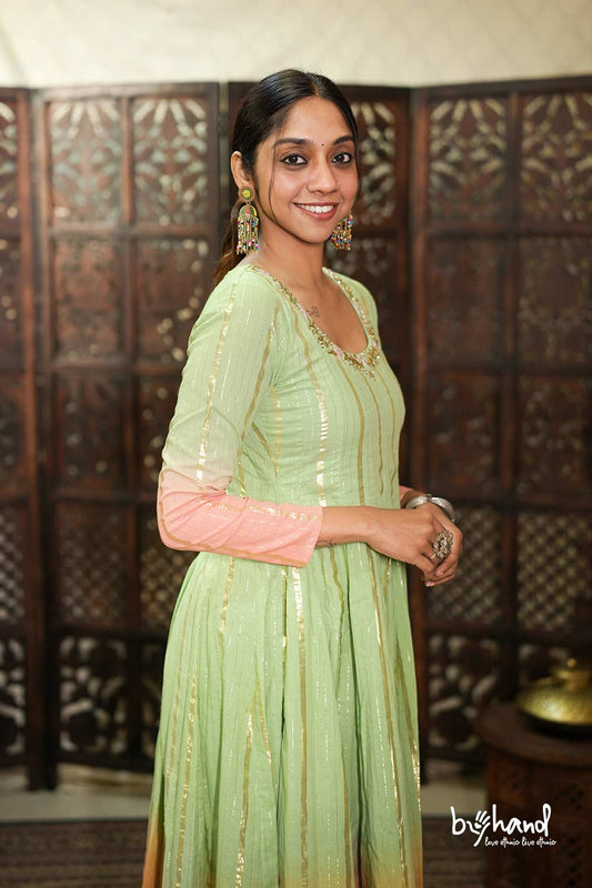 Pastel Shade Dyed Anarkali