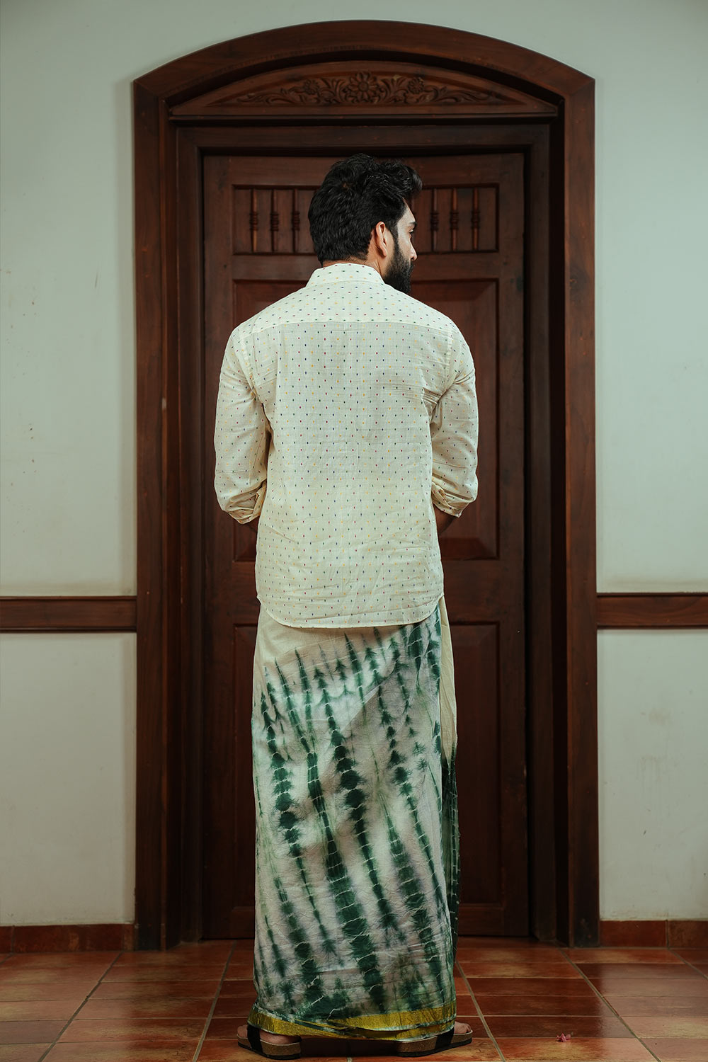 Dyed Green Mundu