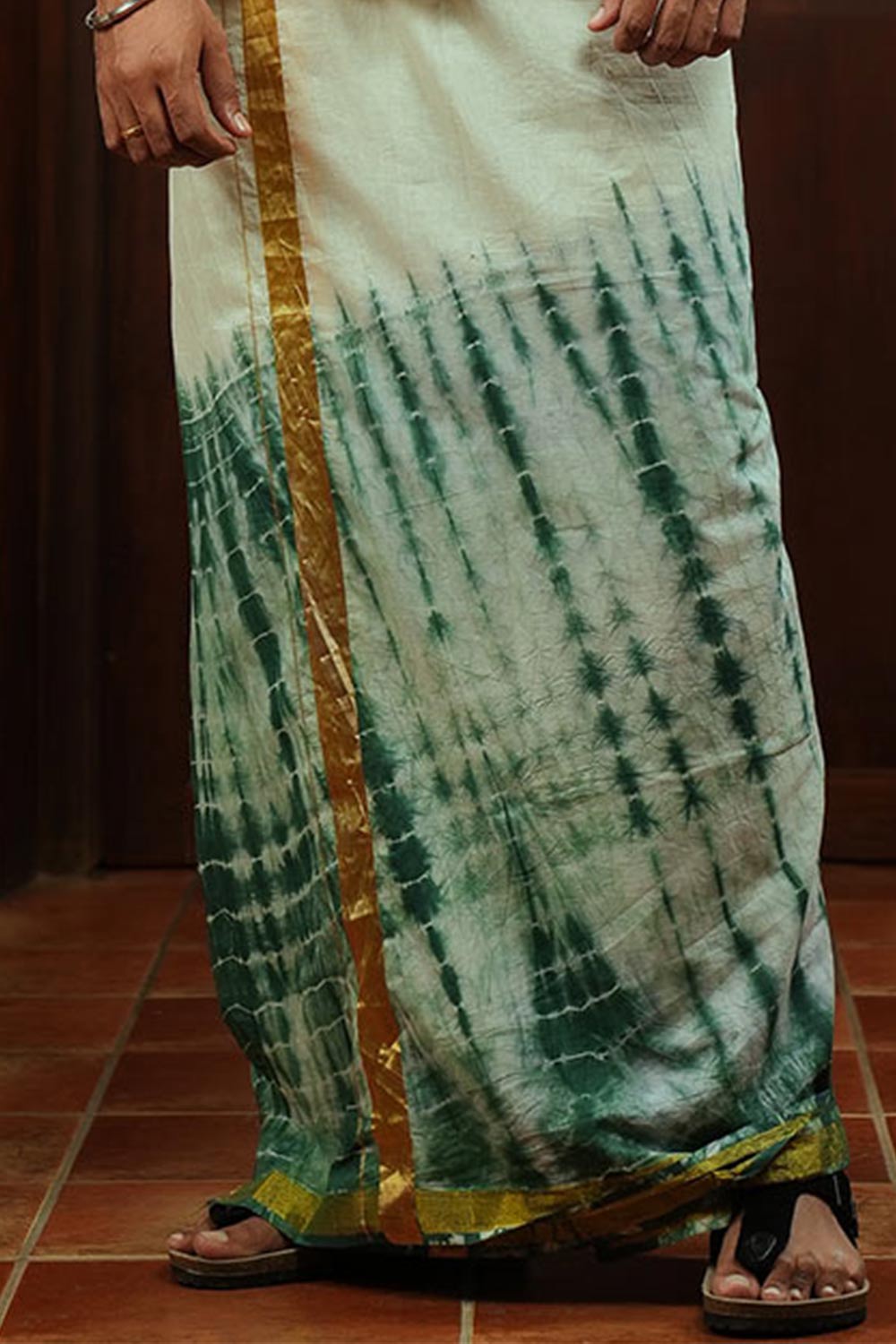 Dyed Green Mundu