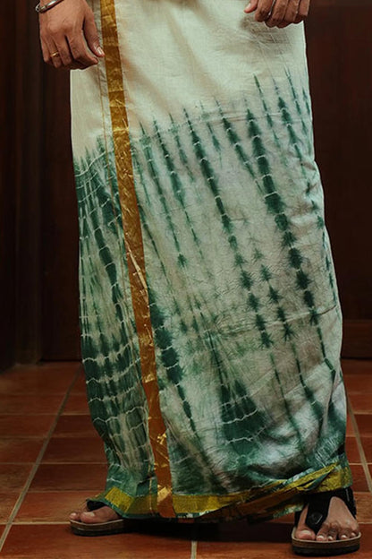 Dyed Green Mundu