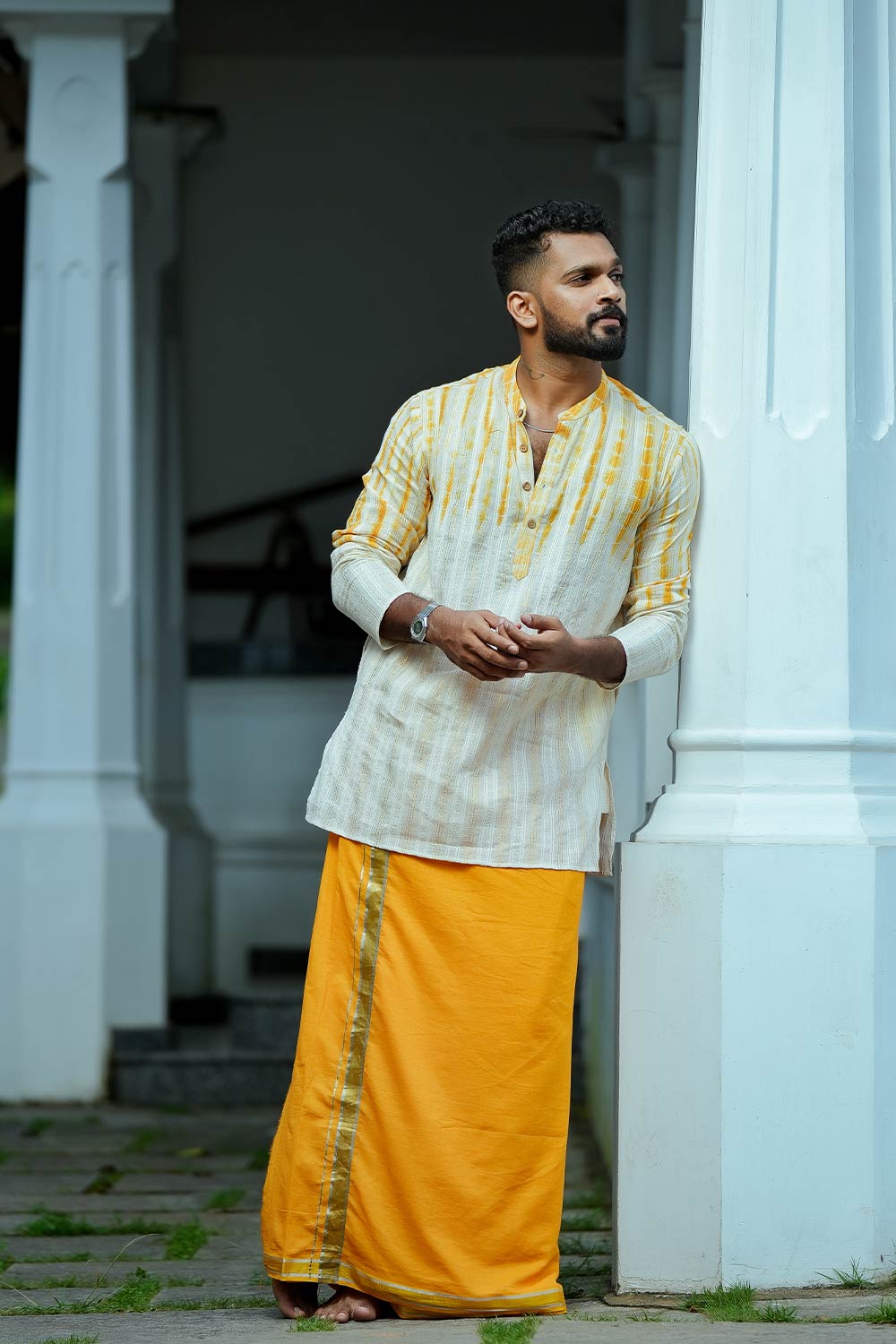 Yellow  Dyed Long Kurta