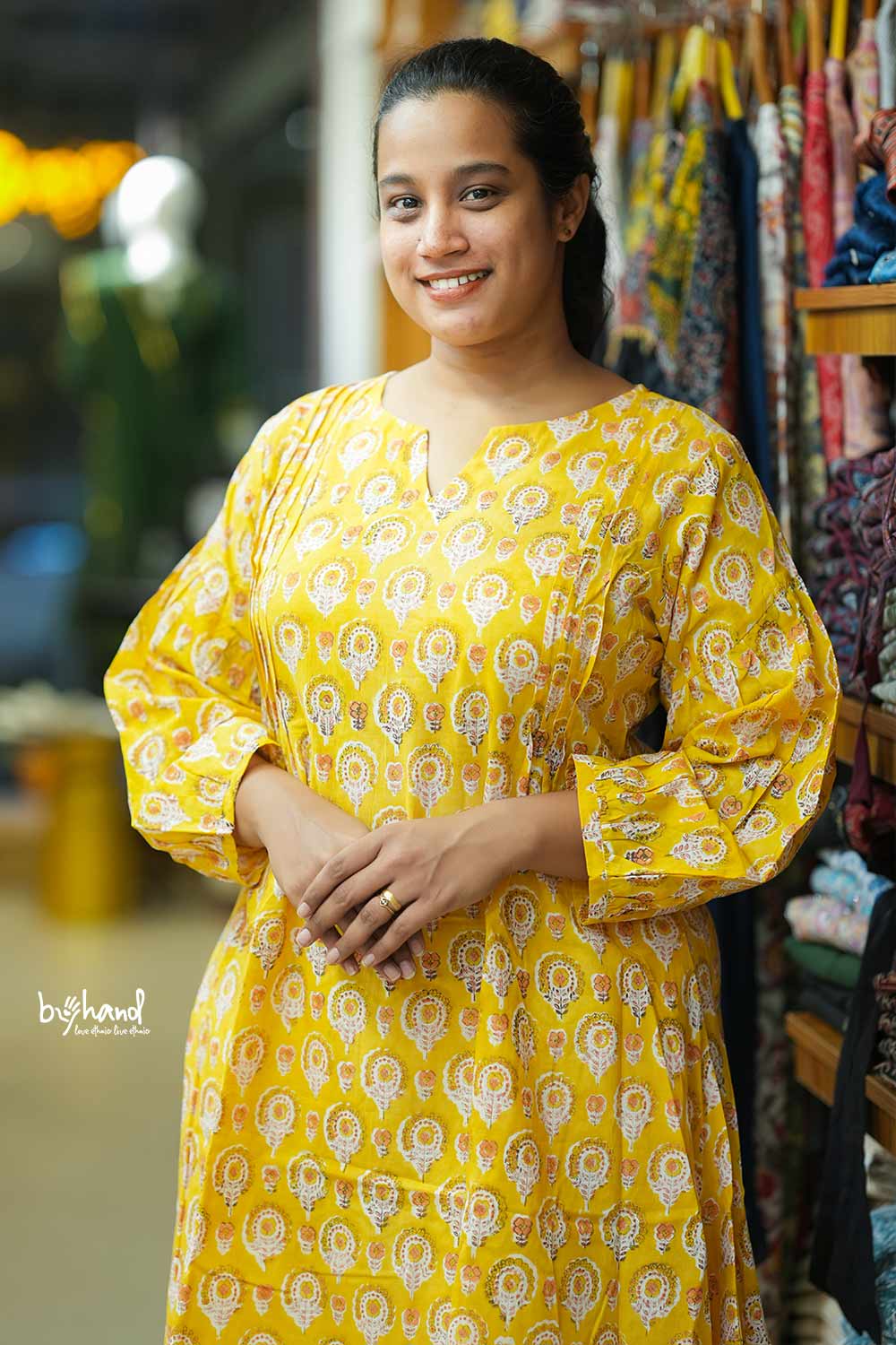 Yellow Sanganeri Suit Set