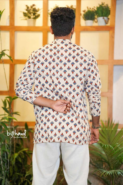 Ajrakh Offwhite Base Kurta