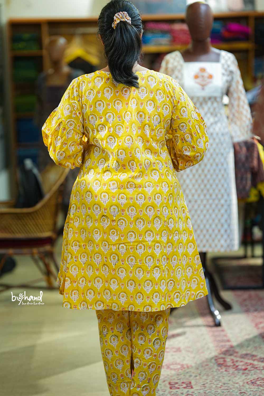 Yellow Sanganeri Suit Set