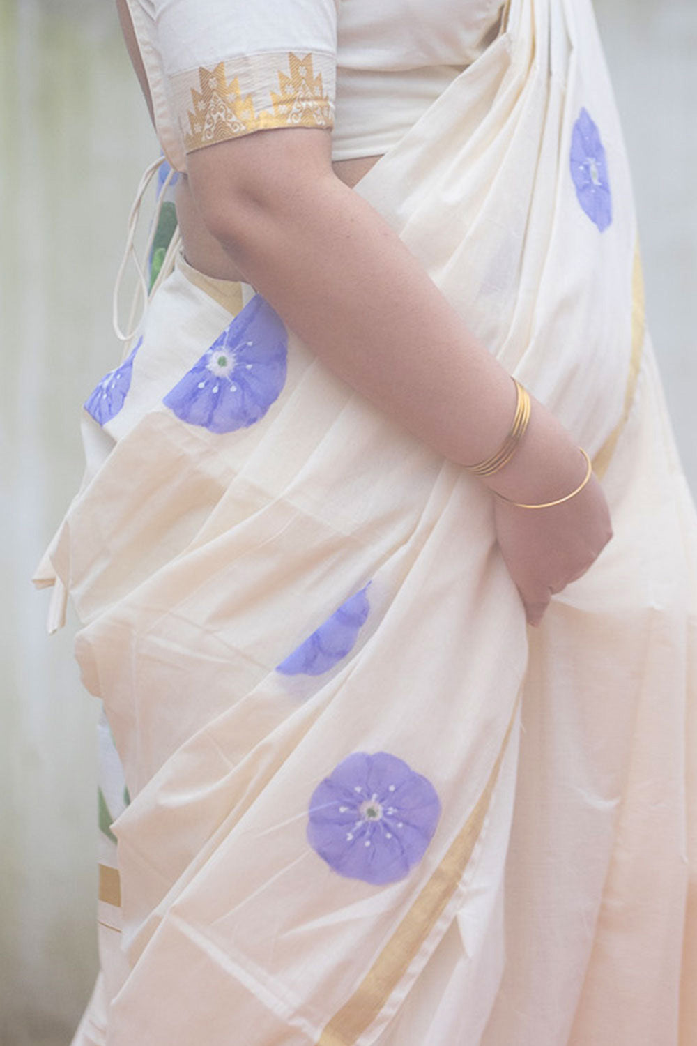 Offwhite Handpainted Saree