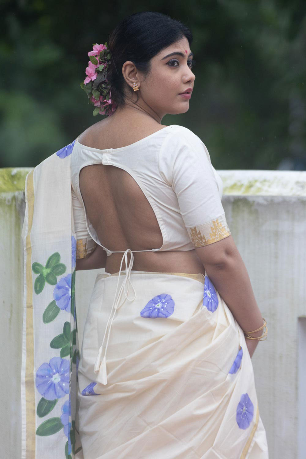 Offwhite Handpainted Saree