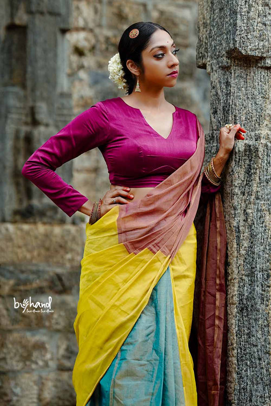 Purple Maheswari Blouse