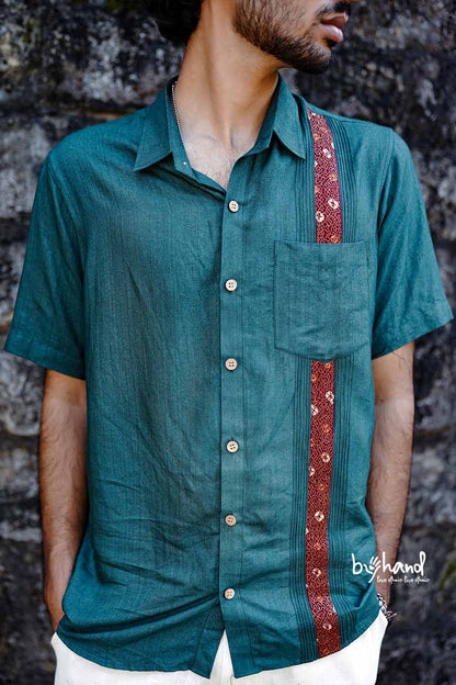 Slub Staple Dark Green Shirt