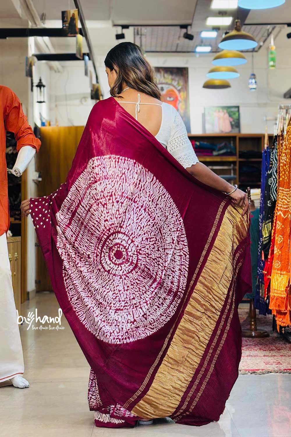 Wine Red Modal Silk Saree