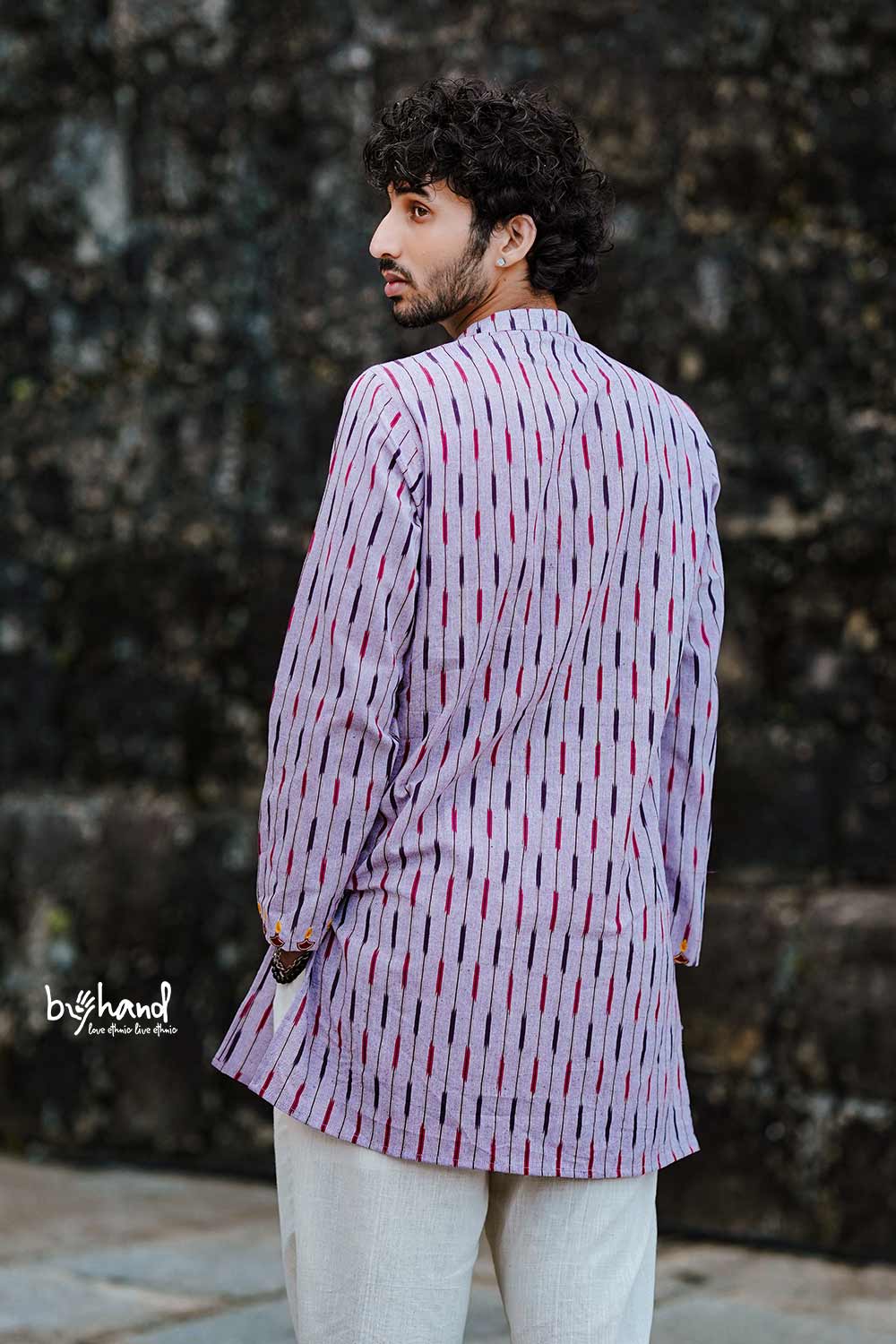 Purple Hand Worked Ikkath Kurtha