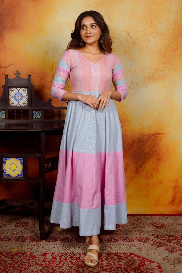 Pastel Pink & Blue Anarkali