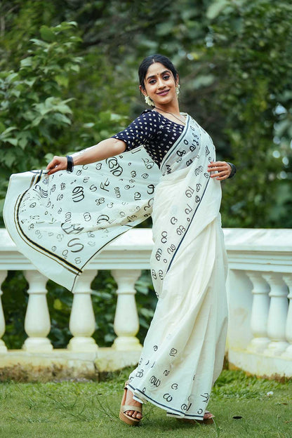 Aksharamala Handpainted Saree