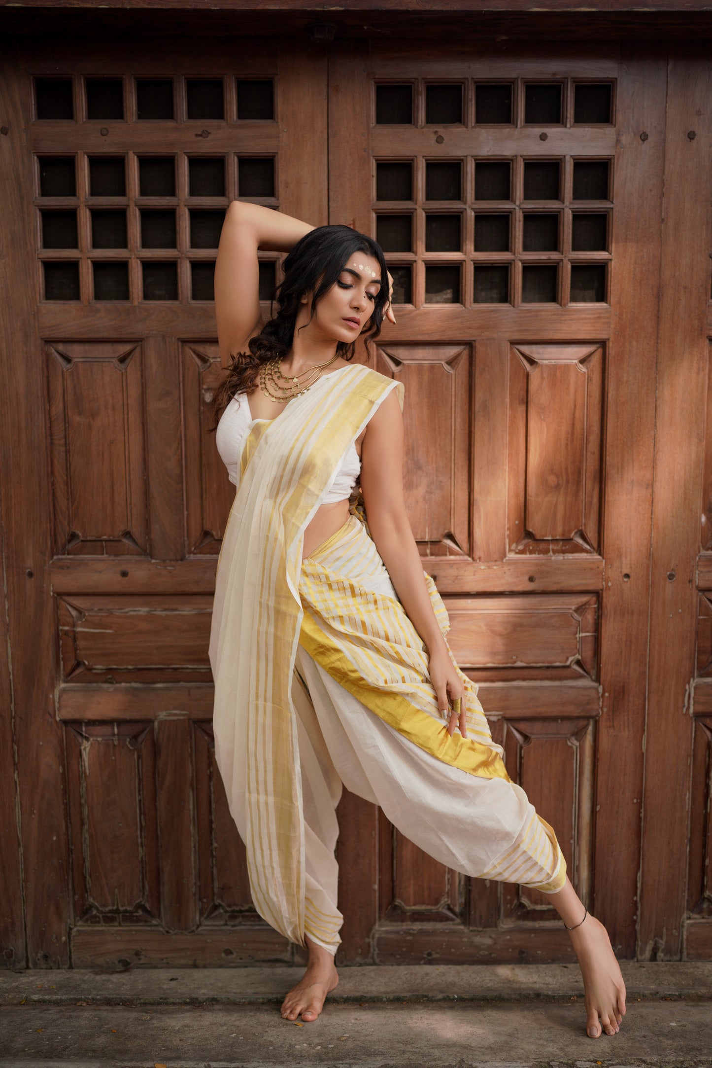 Kerala Handloom Kasavu Saree