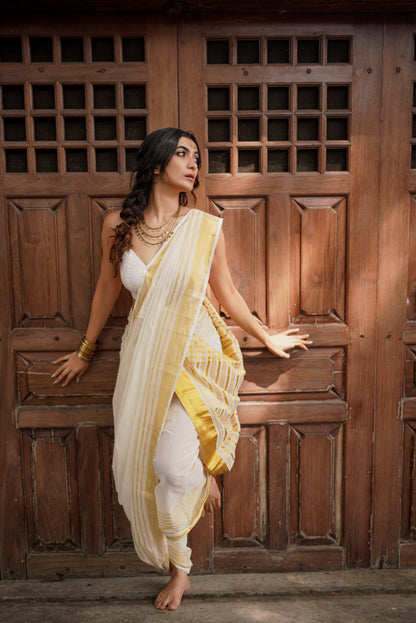 Kerala Handloom Kasavu Saree