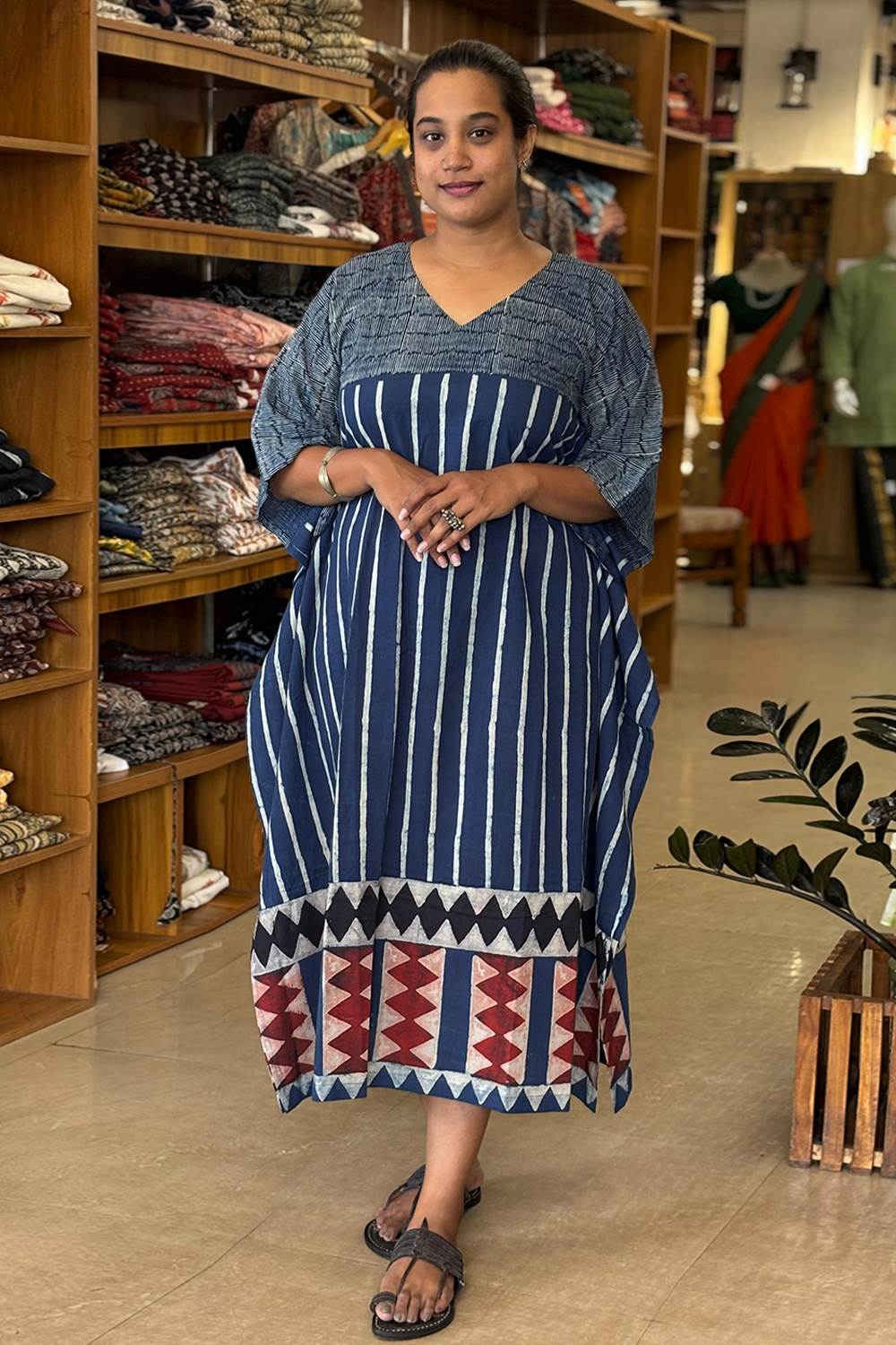 Blue Striped Kaftan