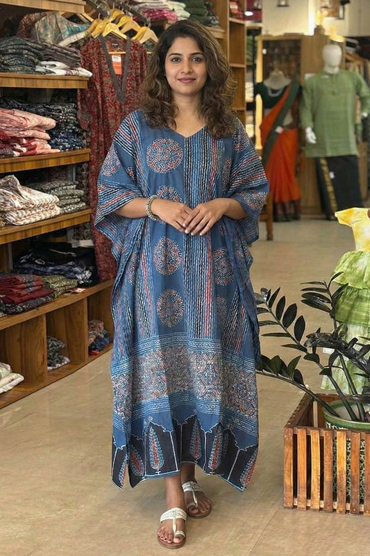 Blue Kaftan with Stripes
