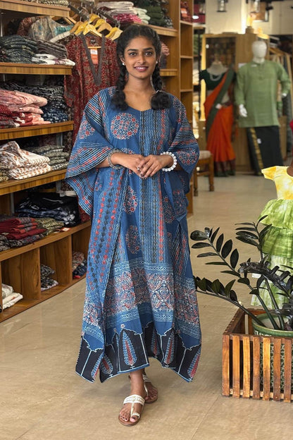 Blue Kaftan with Stripes