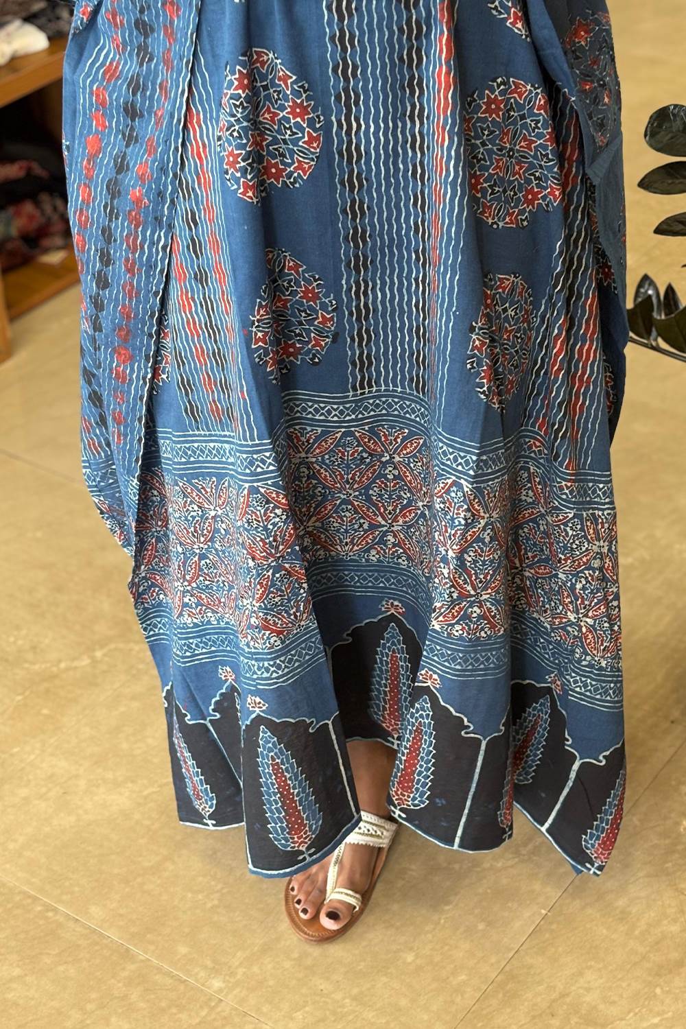 Blue Kaftan with Stripes