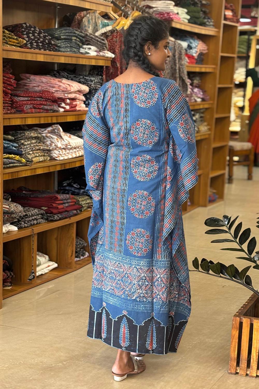 Blue Kaftan with Stripes