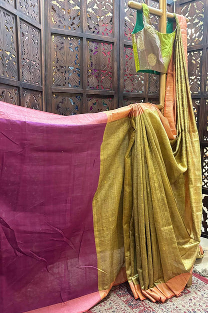 Tussar Organic Dupion Silk Saree