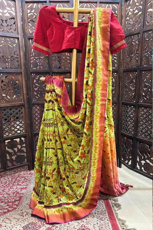 Linen Printed Saree