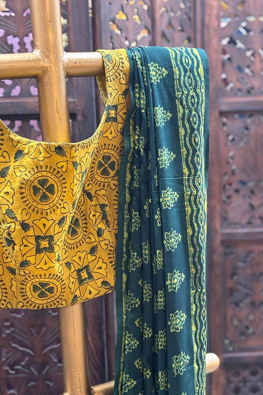 Green Mulcotton Saree